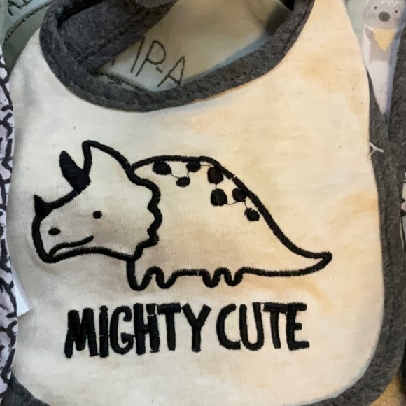 Mighty Cute Baby Bibs Set - Red, Gray, Brown - Picture 5 of 11